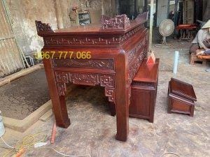 mẫu bàn thờ triện sen đục nền hoàn thiện