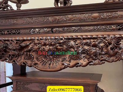 sập thờ tứ linh cỡ nhỏ kèm chân nghê sập thờ tứ linh cỡ nhỏ kèm chân nghê
