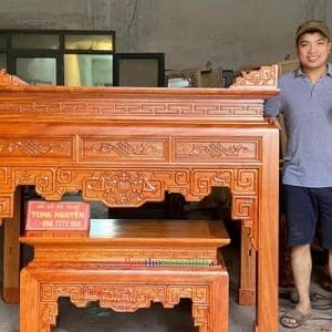 bàn thờ chung cư gỗ hương đá