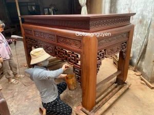 mẫu bàn thờ triện sen