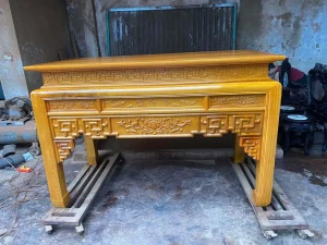 bàn thờ triện sen gỗ mít